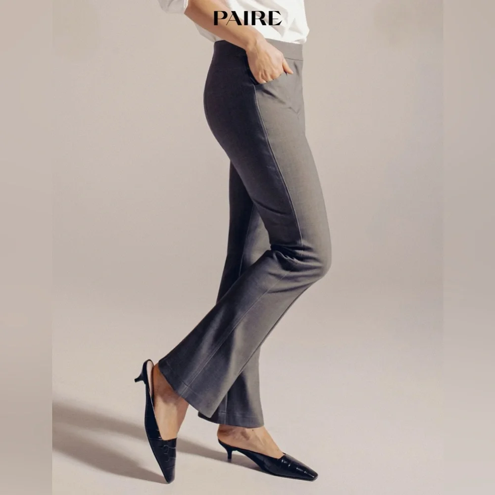 PAIRE Gray Jackie Slim Bootcut‎ Slacks